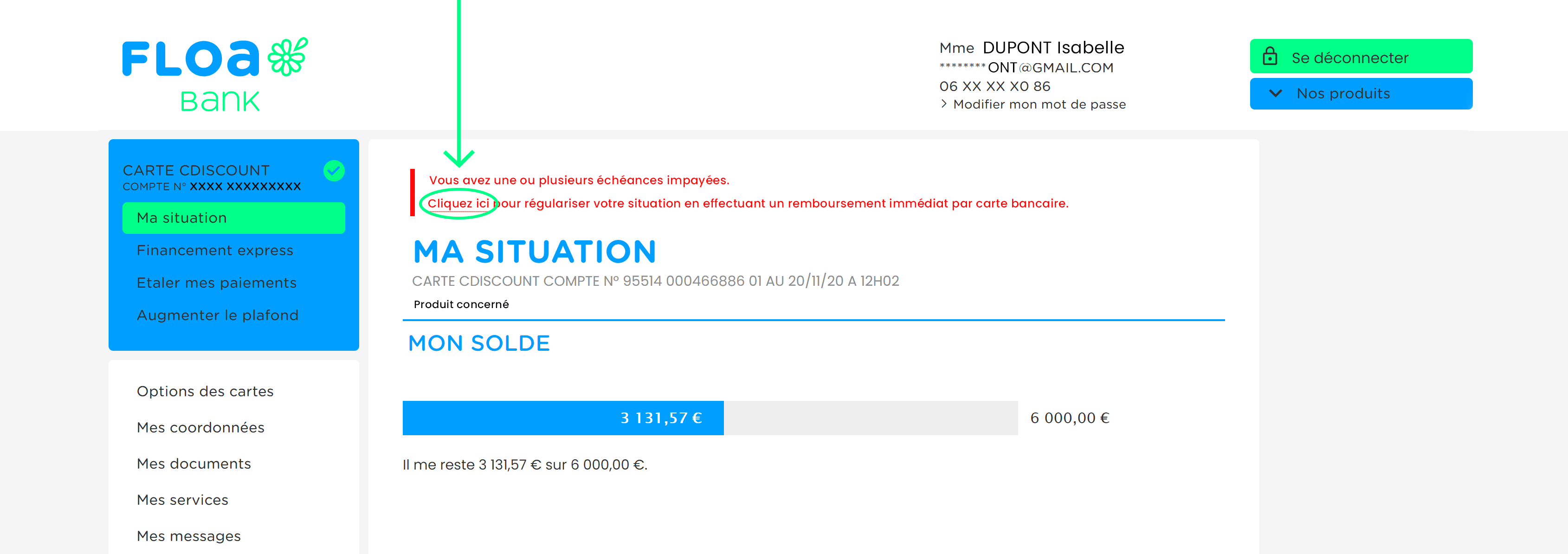 Régularisez vos retards de paiement sur votre compte en ligne FLOA Bank